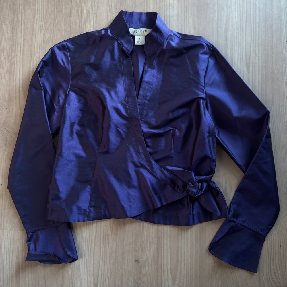 Allison Taylor Deep Purple Silk Blouse - Picture 2 of 7